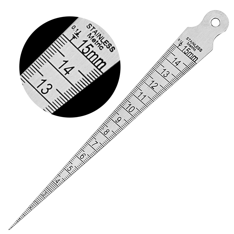 Stainless Steel Taper Welding Feeler Gauge Gage Depth Ruler Gap Hole Inspection For Measurement Tool