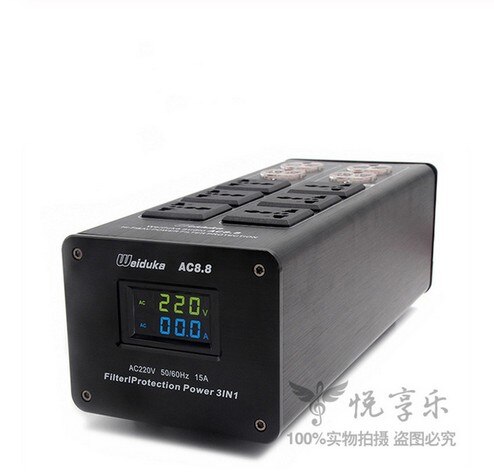 LED Display Audio Power Filter 3000W 15A Purifier Ligh tning Protection