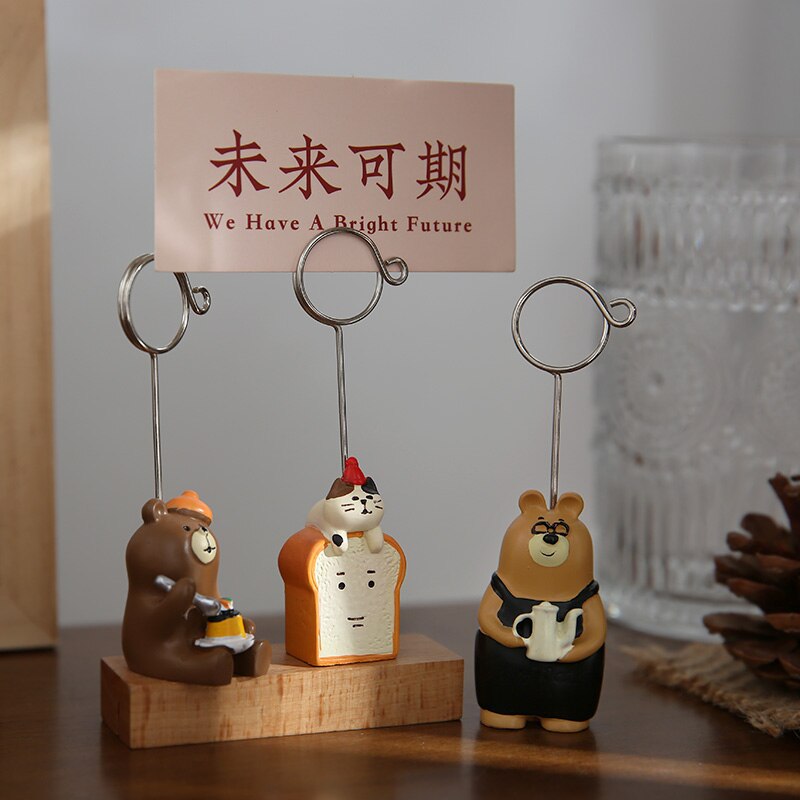 Leuke Kawaii Basis Bruiloft Tafel Naam Nummer Houder Feestdecoratie Kaarthouders Foto Memo Opmerking Foto Clip Houder