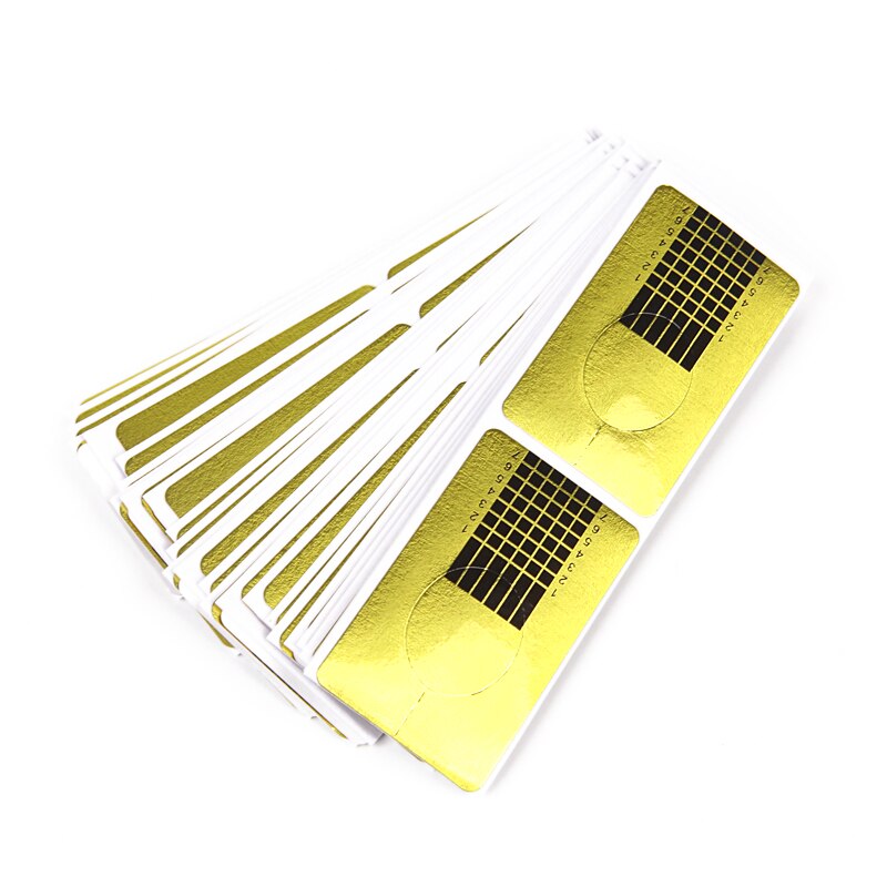 100 PCs Professionele Franse Nail Forms Tips Nail Art Form Acryl Tip Gel Nagels Sticker Uitbreiding Krul Vorm Voor Nail polish Gids