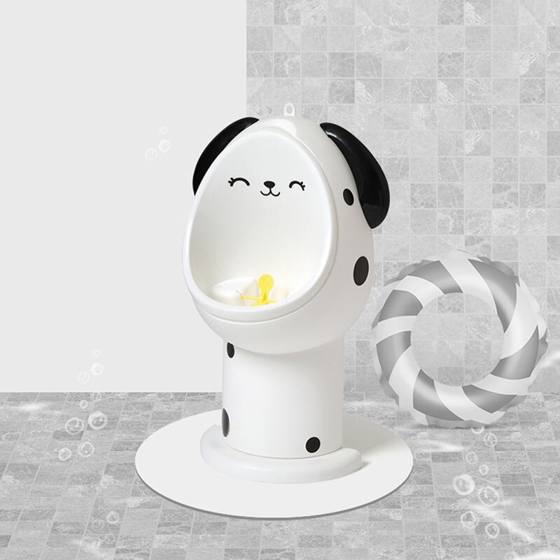 Babyjongen potje zindelijkheidstraining kinderen staand verticaal urinoir jongens plassen baby peuter muurbevestigd haak potje toilet zwart + wit