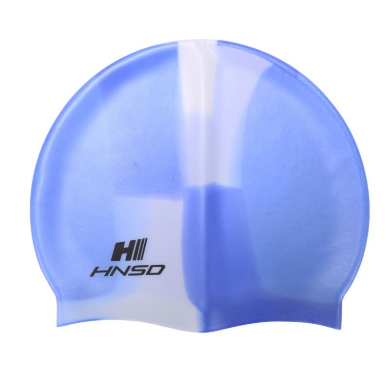 Sports Waterproof Silicone Elastic Protection Long Hair Sports Swimming Cap High Elastic Headless Swimming Hat: F