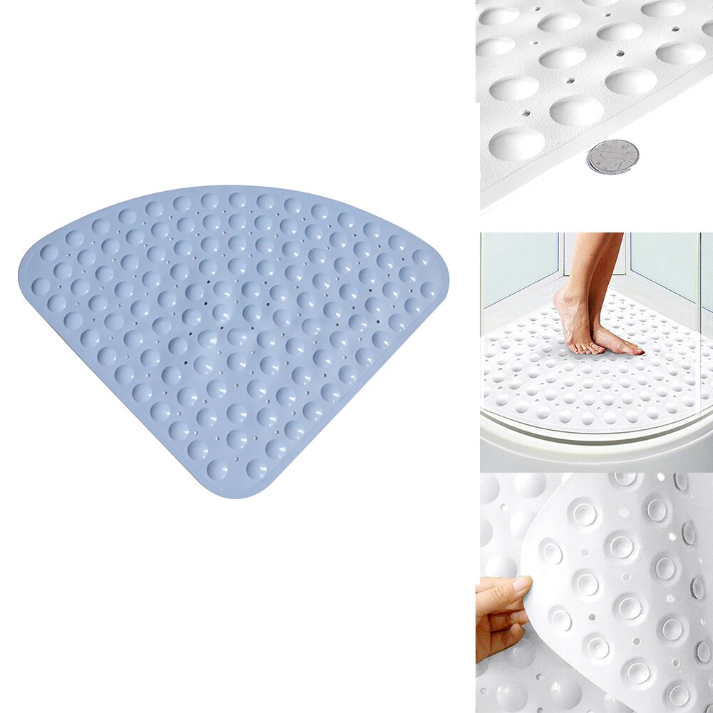 Corner Bath Shower Mat Non Slip Pad Quadrant Sector Rubber Anti-Bacterial Mat