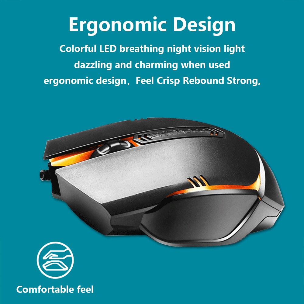 Gaming toetsenbord muis gamer regenboog achtergrondverlichting usb bedraad ergonomisch toetsenbord mechanisch gevoel voor thuiskantoor pc computer