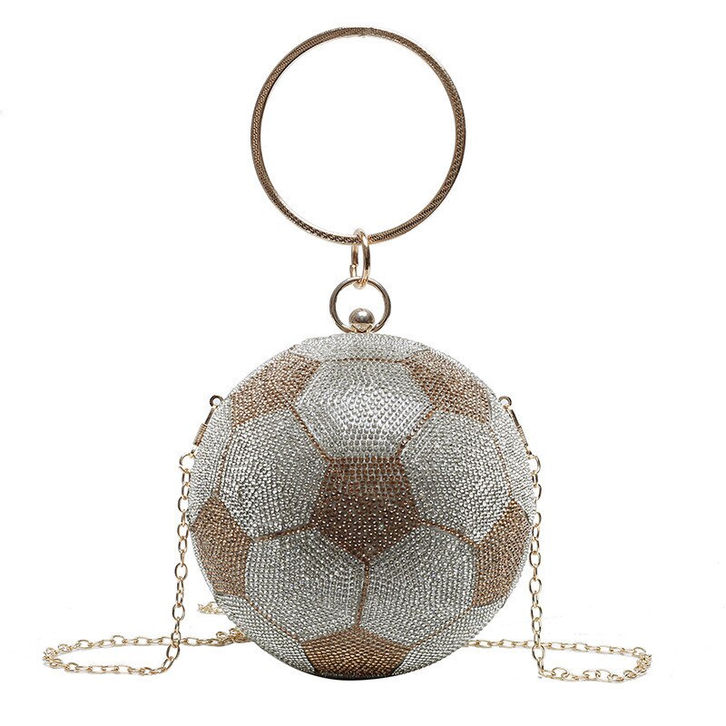 Borse da basket con pochette rotonde con strass di tendenza: GOLDEN I