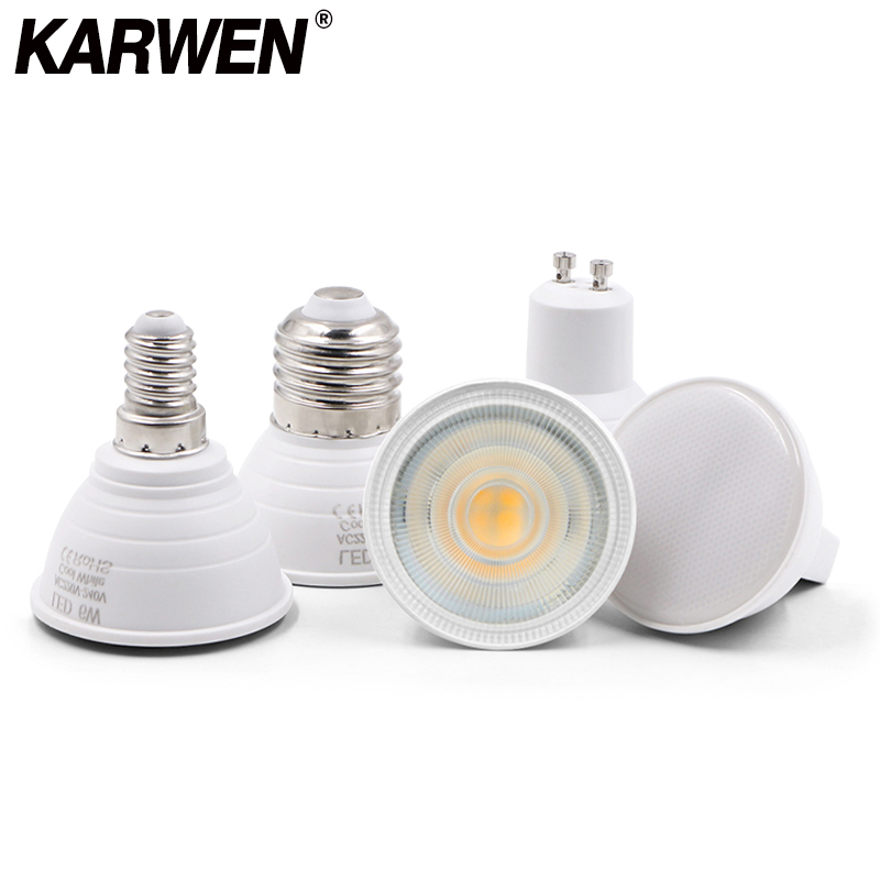 KARWEN Bombillas lámpara LED GU10 GU5.3 MR16 E27 E14 Lampada bombilla LED 6W 220V foco LED Lampara foco para sala de estar