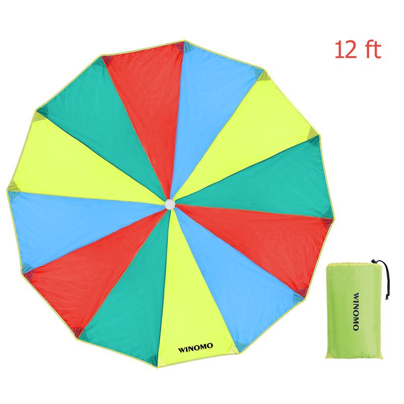 1PC WINOMO Waterproof Rainbow Sturdy Play Parachute Education Toy For Exercise Kids Games Party Activities