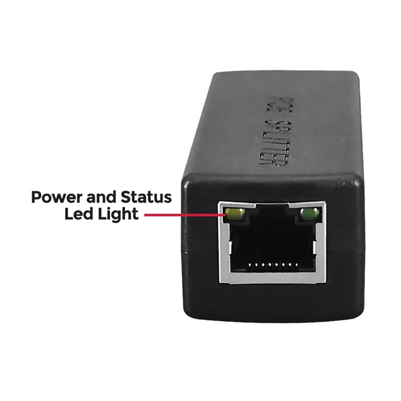 DC 48V to 12V POE Adapter Injector POE Splitter Connector IEEE802.3af 10/100M For IP Camera VoIP Phone AP 15.4W Output