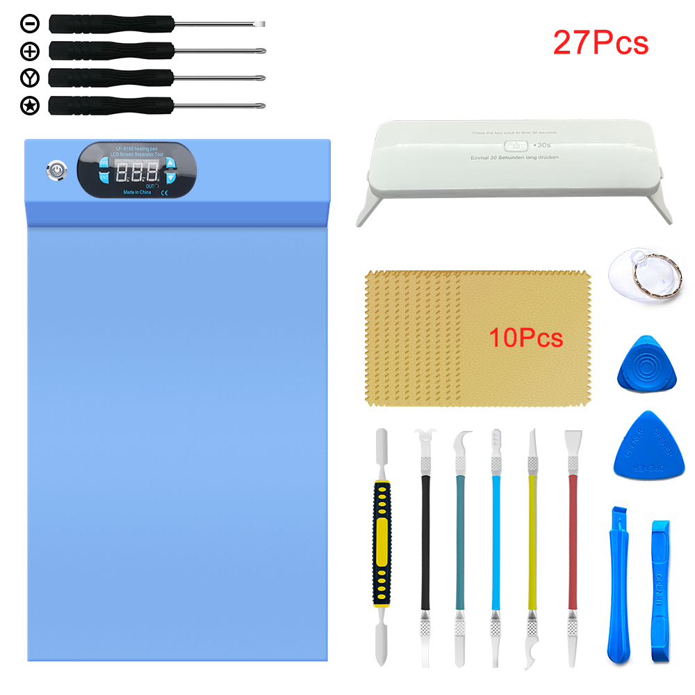 LF-918E LCD-scherm Separator Blauw Scherm Splitter Verwarming Podium Separator Pad Voor iPhone iPad 14 inch Tool CPB Verwarming Pad: Blauw / 19Pcs