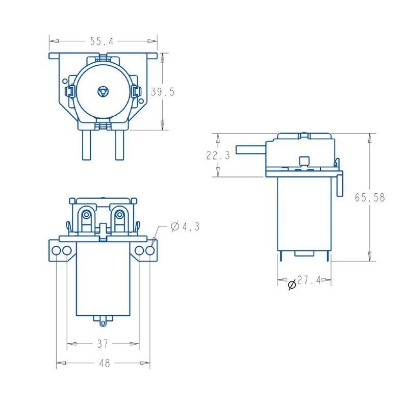 Peristaltische Dosierpumpe DC 12V / 24V DIY-Schlauchkopf für die