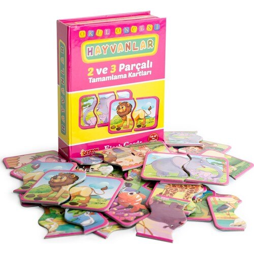 Dıy Toy Preschool Game Animals 2 and 3 Piece Merge Cards