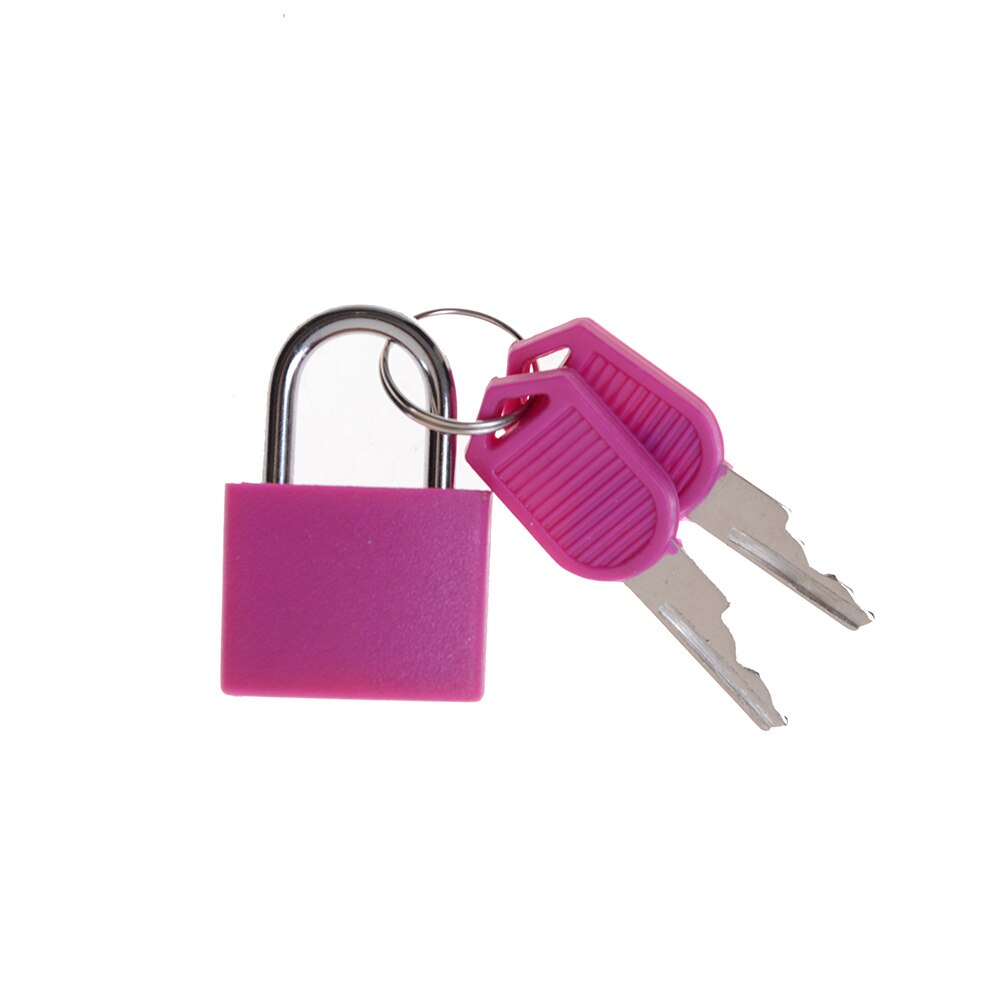 6 farver lille mini stærk stål hængelås rejse lille kuffertlås med 2 nøgler: 2