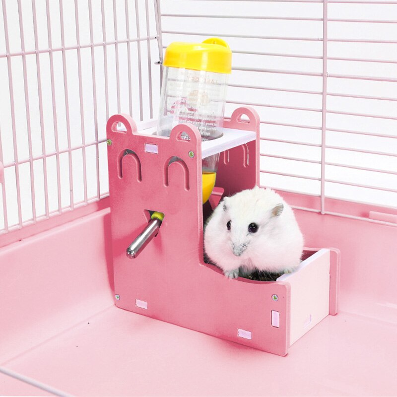 Cuenco de comida para mascota pequeña, jaula para hámster, cuenco de agua de beber cuadrado, alimentador de ardillas Multicolor, suministros para mascotas