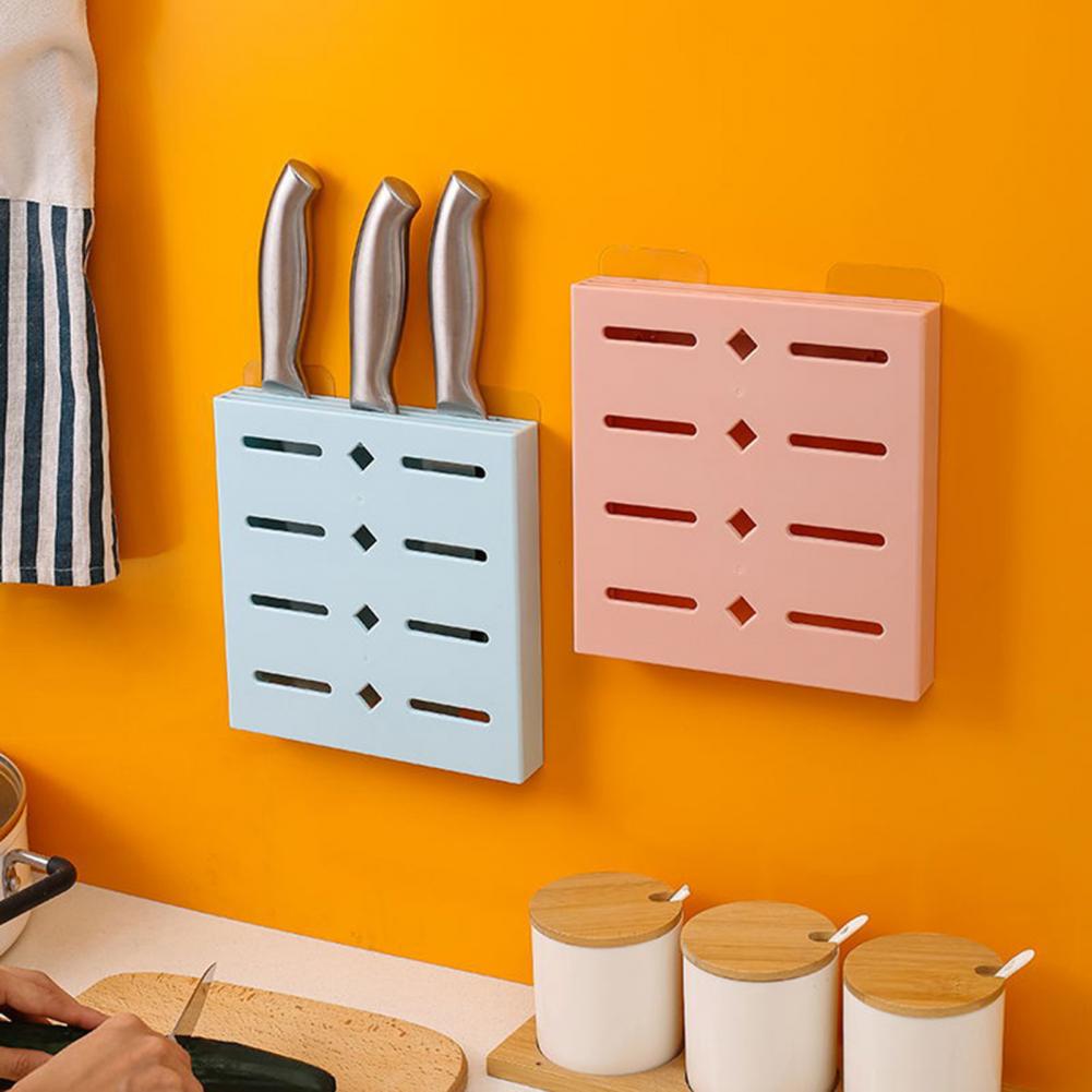 Useful Knife Storage Rack Adhesive Space-saving Storage Container Adhesive Drain Knife Holder