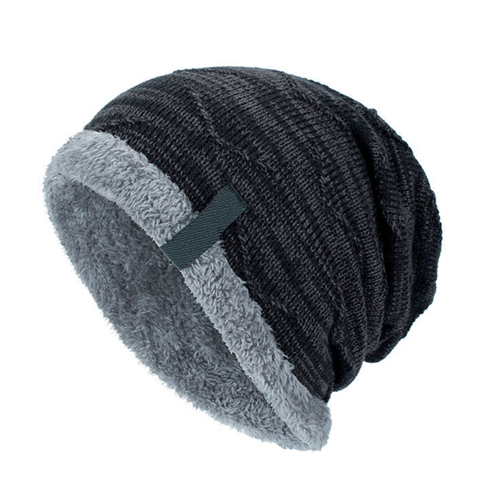 Winter Beanies Slouchy Chunkys Warm Hat for Men Women Warm Soft Knitting Hats LL@17: Black