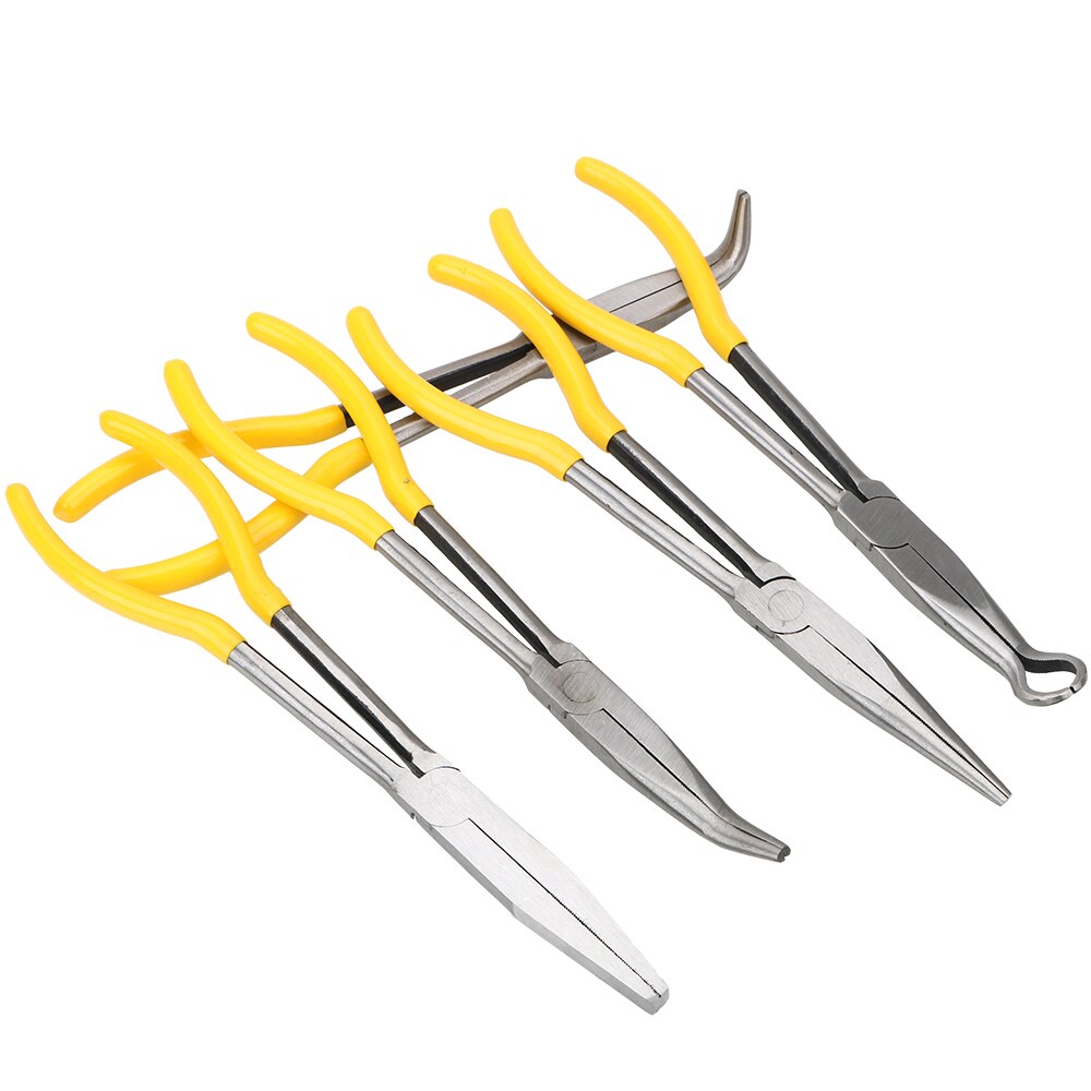 1Pc Straight Bent Tip Mechanic Equipment Extra Long Nose Pliers Hand Tools
