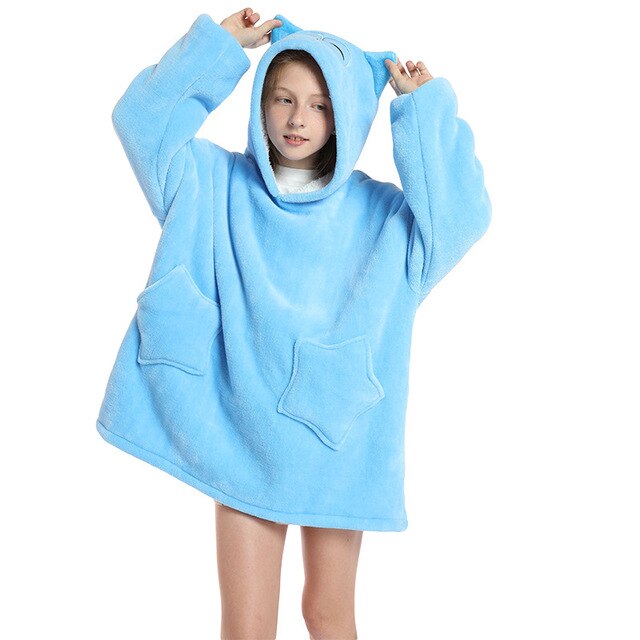 Combinaison polaire Sherpa chaude surdimensionnée pour la famille, vêtements de nuit pour garçons et filles, hiver: 12