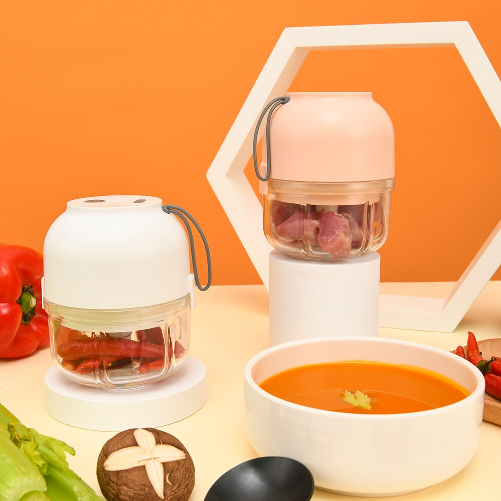 Mini Wireless Electric Meat Grinder Food Chopper Mini Stainless Kitchen Chopper Meat Grinder Shredder Kitchen Gadgets