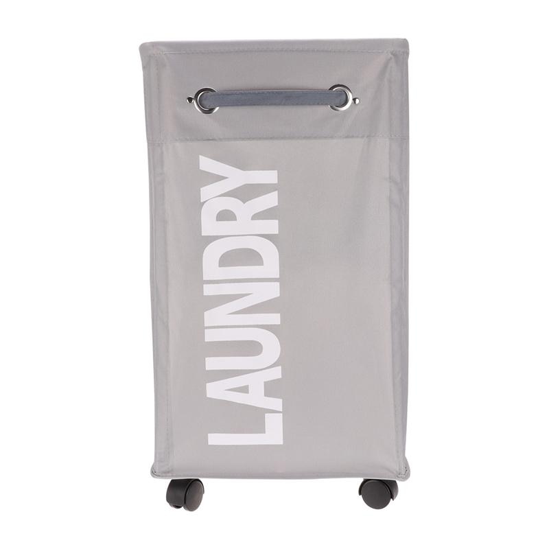 1Pc Wheeled Laundry Hamper Portable Laundry Roller Dirty Clothes Organizer: 1