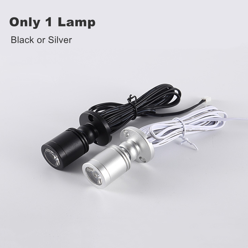 DC5V Mini LED Strahler Schmuck Vitrine Schrank Lampe 1W Dimmen Beleuchtung Bausatz Einstellbare Winkel Aluminium Stelle Licht USB Stecker: L / Blau / 3w