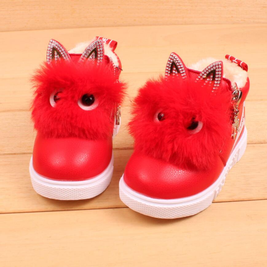 Winter Warme Baby PU leder stiefel freundlicher Jungen Mädchen Sneaker Stiefel Art Warme Baby lässig Schuhe Schönen Weichen: verrotten / 6