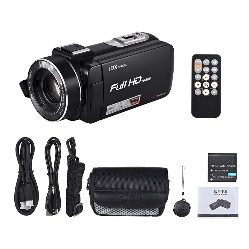 Ordro HDV-Z82 Full HD Digital Camera 3 inch TFT LCD Touch Screen Camera Remote Control 10X Picture Video Camera#40