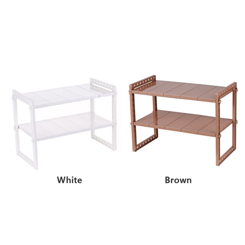 Multi-Functional Under Sink 2-Tier Expandable Shelf Storage Organizer Adjustable Stainless Steel Kitchen Sink Rack