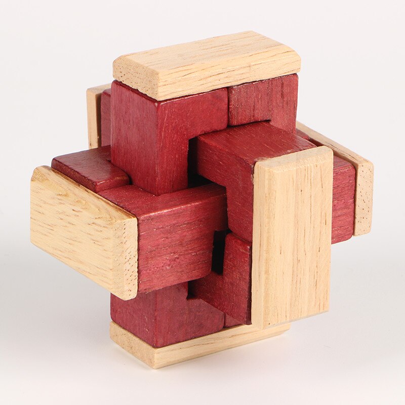 Kong Ming Luban Lock Chinese Traditional Toy Unique 3D Wooden Puzzles Classical Intellectual Wooden Cube Educational Toy Gi: 14