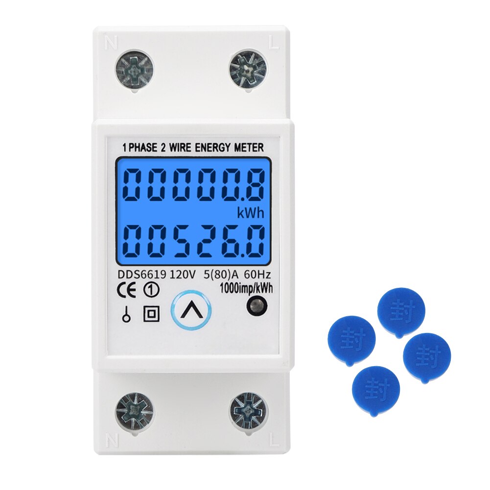 Dds 6619 multifunktions effektmåler enfaset elektrisk energimåler effektmåler 2p 230v digitalt wattmeter: 526l-1