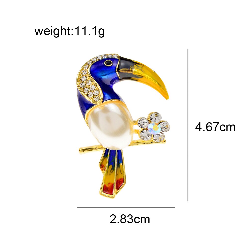 Cindy xiang strass-papageienbroschen für damen, perlen-Ebene-vogel-schmuck, emaille-accessoires