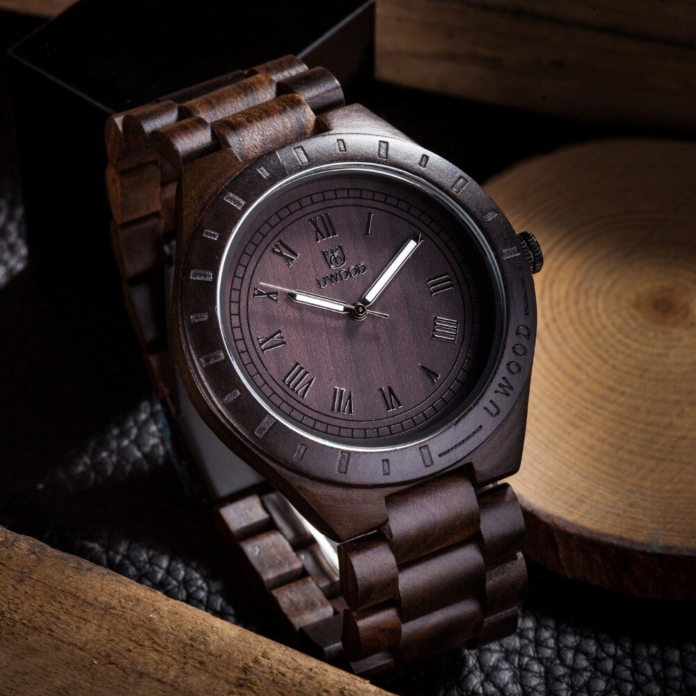 Reloj de pulsera de madera MUYES sandal Natural para hombre, reloj de pulsera de lujo con movimiento japonés , para hombre, novedad de 2035