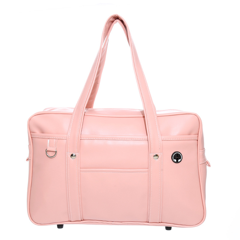 Bolso de uniforme JK de estudiante bidimensional japonés, mochila escolar de PU para chica, bolso de mensajero impermeable resistente al desgaste de un solo hombro: Azul cielo