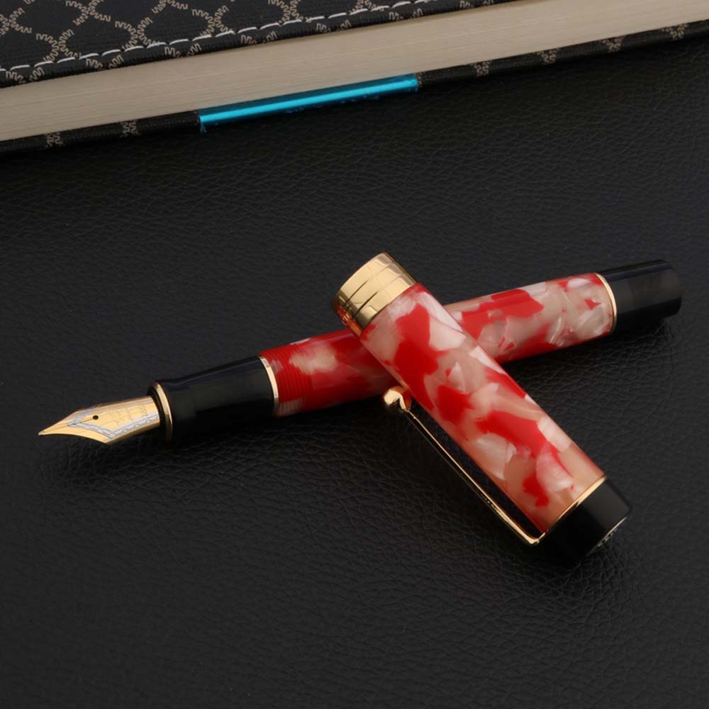 luxury jinhao 100 Fountain Pen Century Tofu Acrylic Retro spinning elegante signature calligraphy fude pen Stationery: A-1 / 1.0-1.2mm