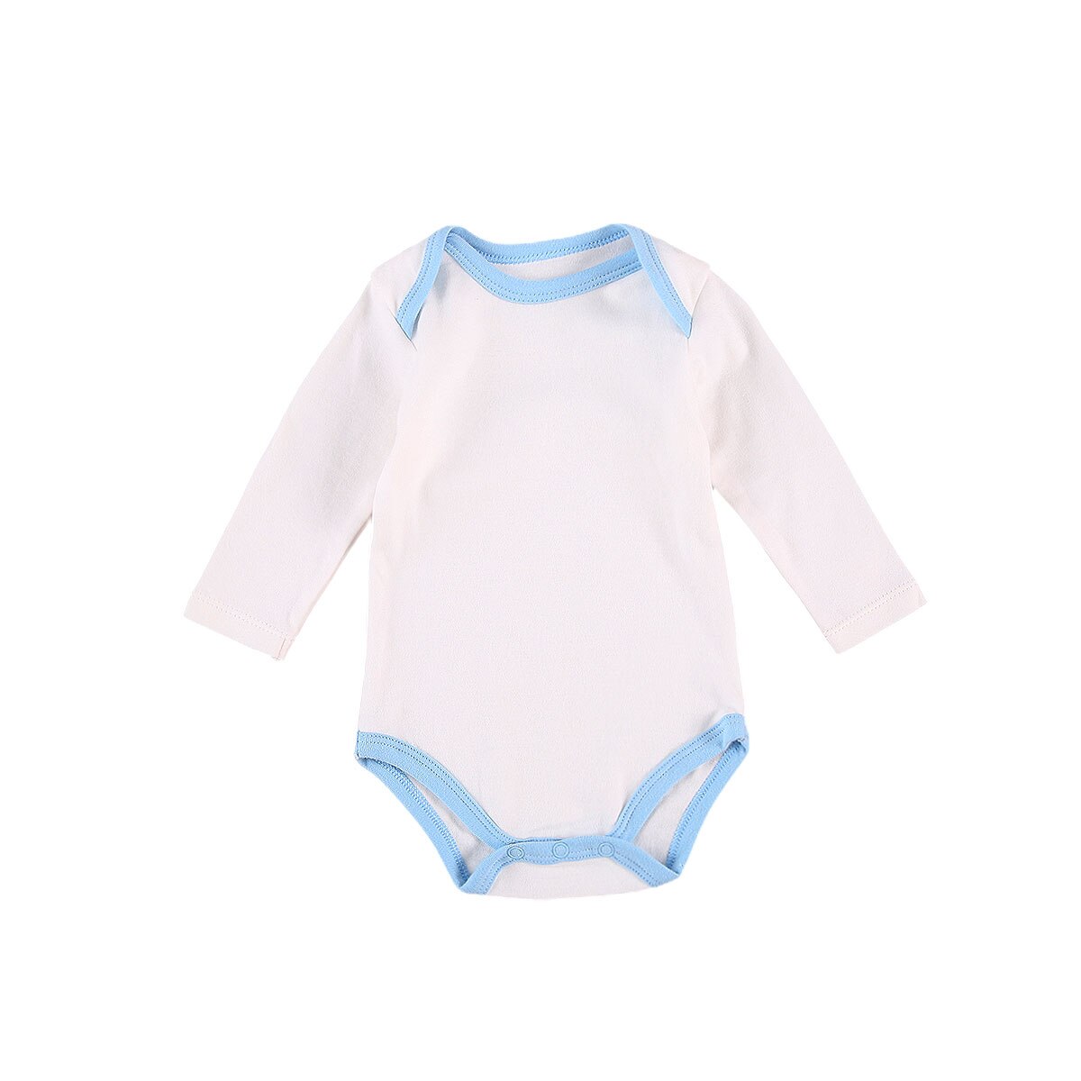 Enfant en bas âge côtelé tenue épissage couleur o-cou manches longues barboteuses haut pour bébé filles, garçons, 0-18 mois printemps automne: Bleu / 6M