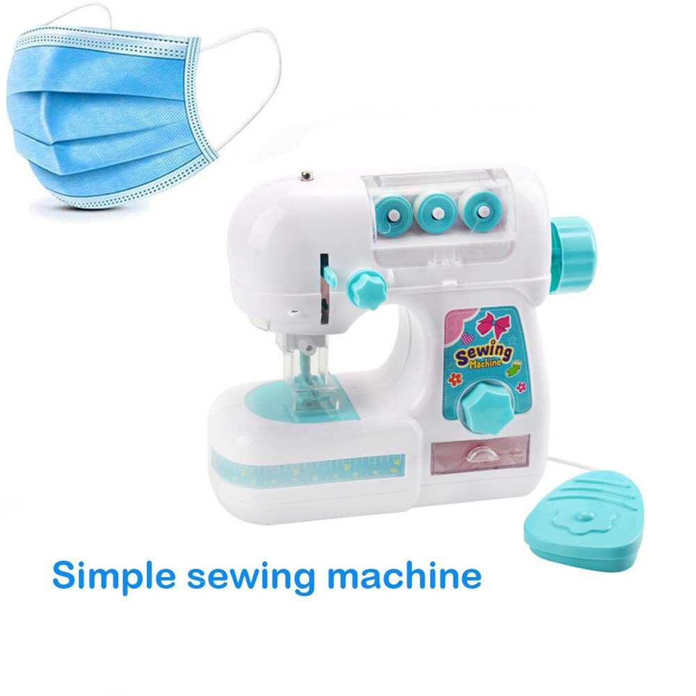 Máquina de coser para niños, máquina de coser eléctrica portátil de escritorio para hacer máscara, Mini máquina de coser