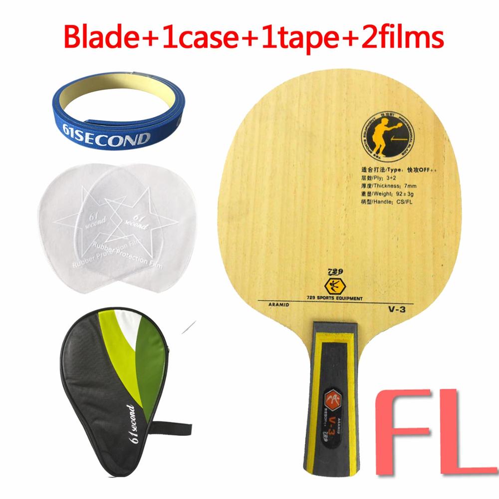 Ritc 729 Vriendschap V-3 (V3, V 3) houten Arylaat-Carbon Off + + Tafeltennis Carbon Blade Voor Pingpong Racket: FL with H 1case