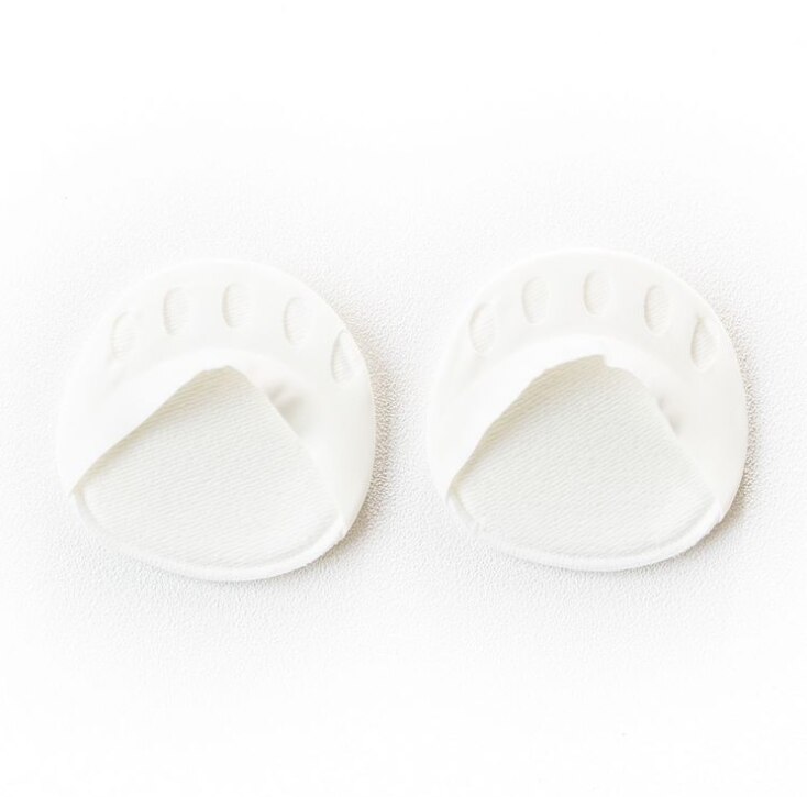 Vijf Tenen Voorvoet Pads Voor Vrouwen Hoge Hakken Half Inlegzolen Eelt Likdoorns Voet Pijn Zorg Absorbeert Schokken Sokken Teen Pad inserts: WHITE