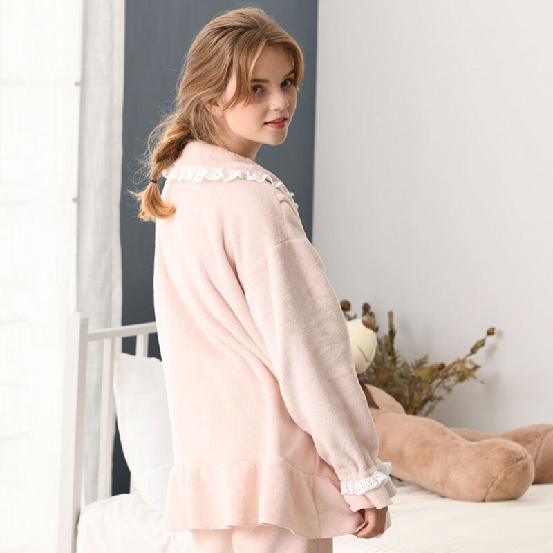 Varm vinter flannel fortykkelse graviditetsjakke frakke blonder casaco manteau pyjamas laktationstøj femme hiver jas damefrakker