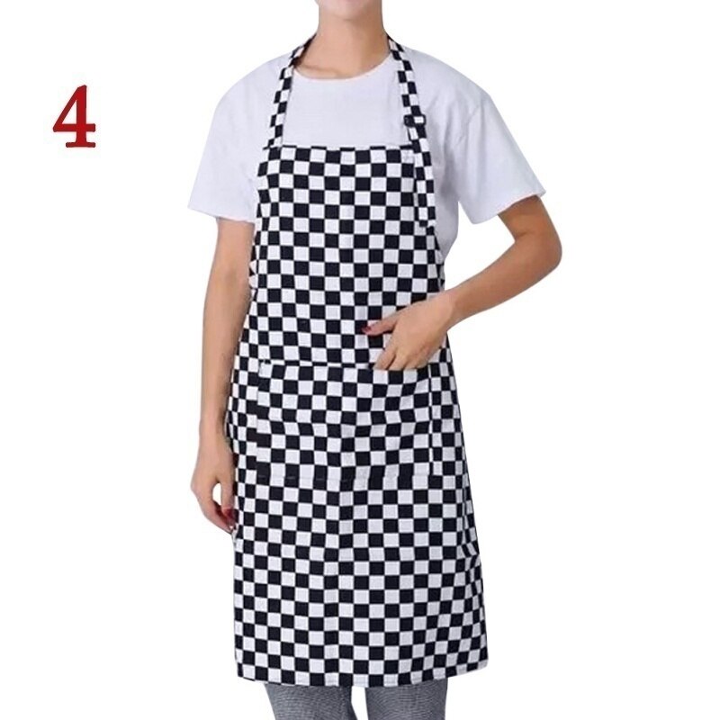 Delantal para Chef de cocina para hombre y mujer, vestido con 2 bolsillos, estilo Simple, para camarero y restaurante: 4