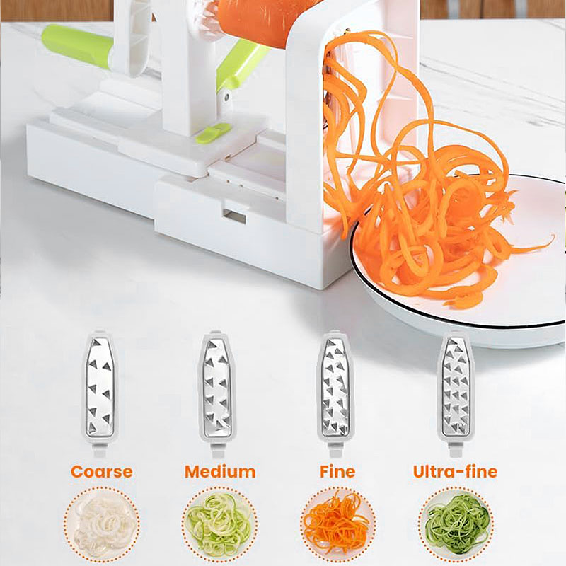 5-Klingen-Gemüse-Spiralschneider, Zucchini-Nudelmaschine, bester Gemüse-Spiralschneider, lockiges Frittieren, Zerkleinerer, Nudel-Spaghetti-Maker