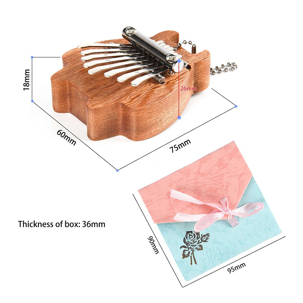8 teclas Kalimba Mini Kalimba portátil pulgar Piano dedo percusión teclado bolsillo Kalimba con colgante de vacaciones para niños: F