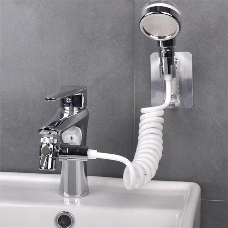 Kitchen Bathroom Sink Water Faucet External Shower Head Toilet Flush Extension Tap Small Nozzle Wash Hair Shower With Holder