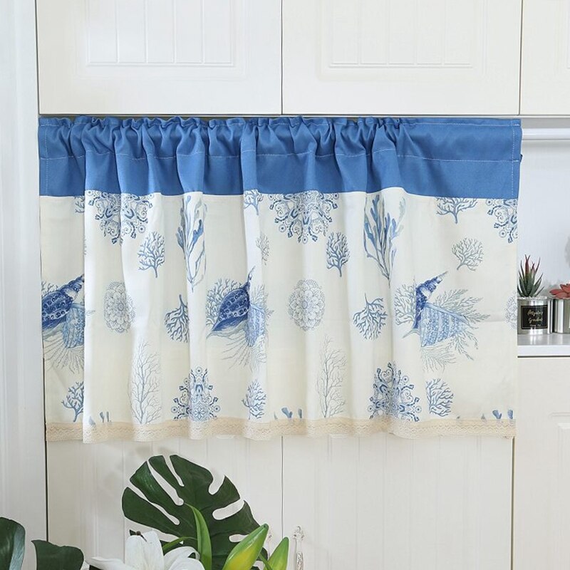 Bedroom Bay Window Curtains Pastoral Style Short Curtain for Kitchen Living Room Divided Panel Home Cabinet Door Drapes: D Short Curtain / 90X45CM