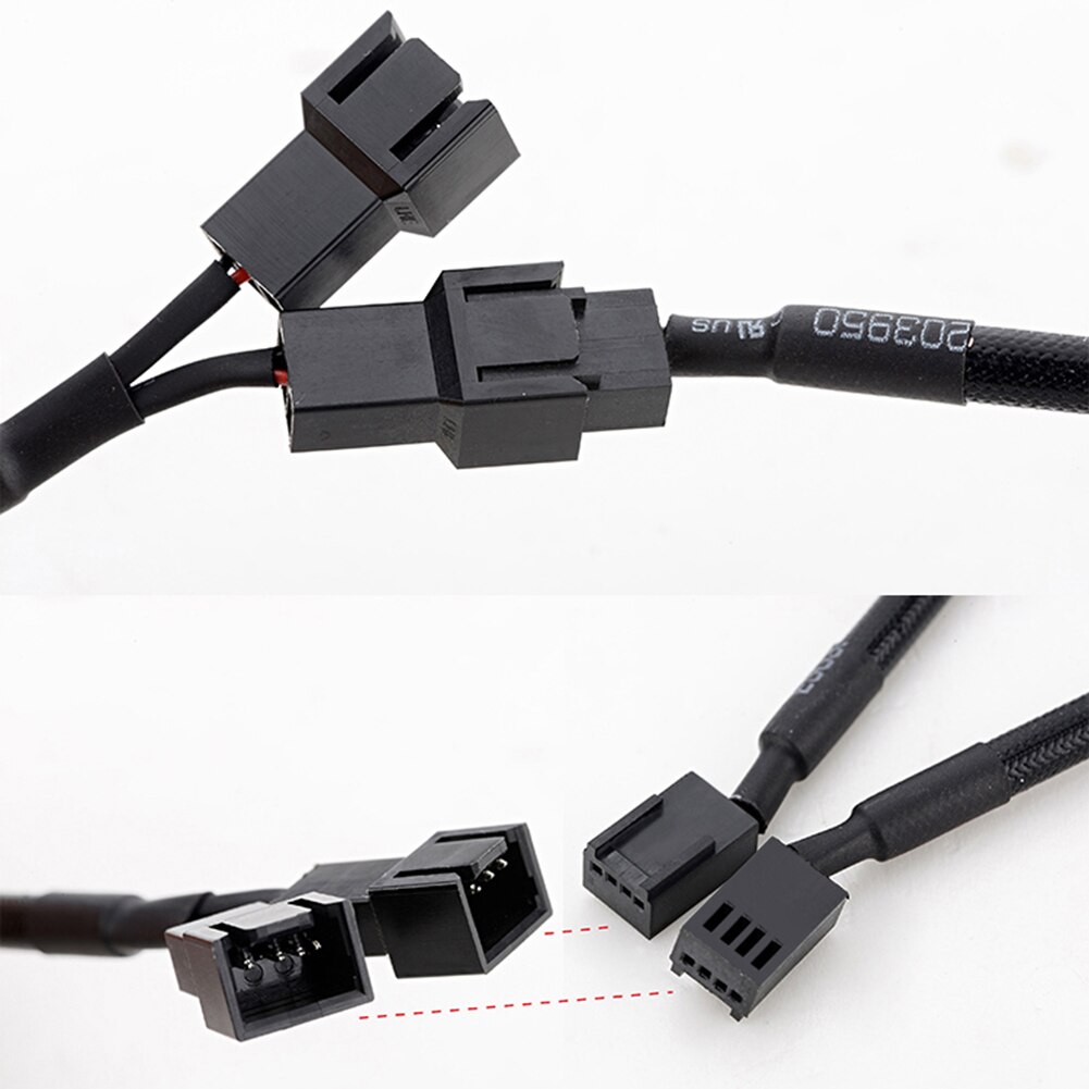 27Cm 4 Pin Pwm Splitter Kabel 4Pin Pwm Vrouwelijke 3/4 Pin Pwm Adapter Kabel Voor Computer Cpu Case fan Mouwen Adapter Power Kabel