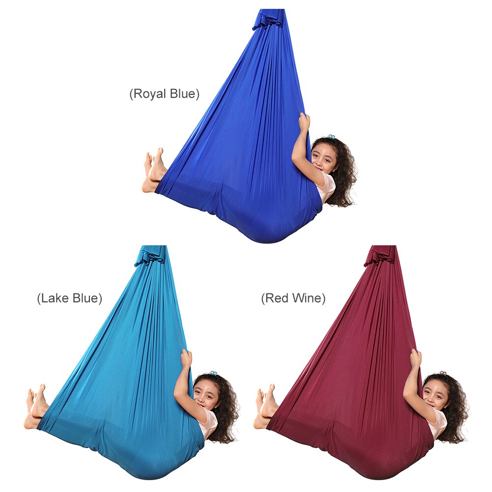 Multifunctionele Elastische Kids Kinderen Opknoping Cuddle Wrap Swing Seat Voor Autisme Adhd Voeg Therapie Antenne Yoga Hangmat