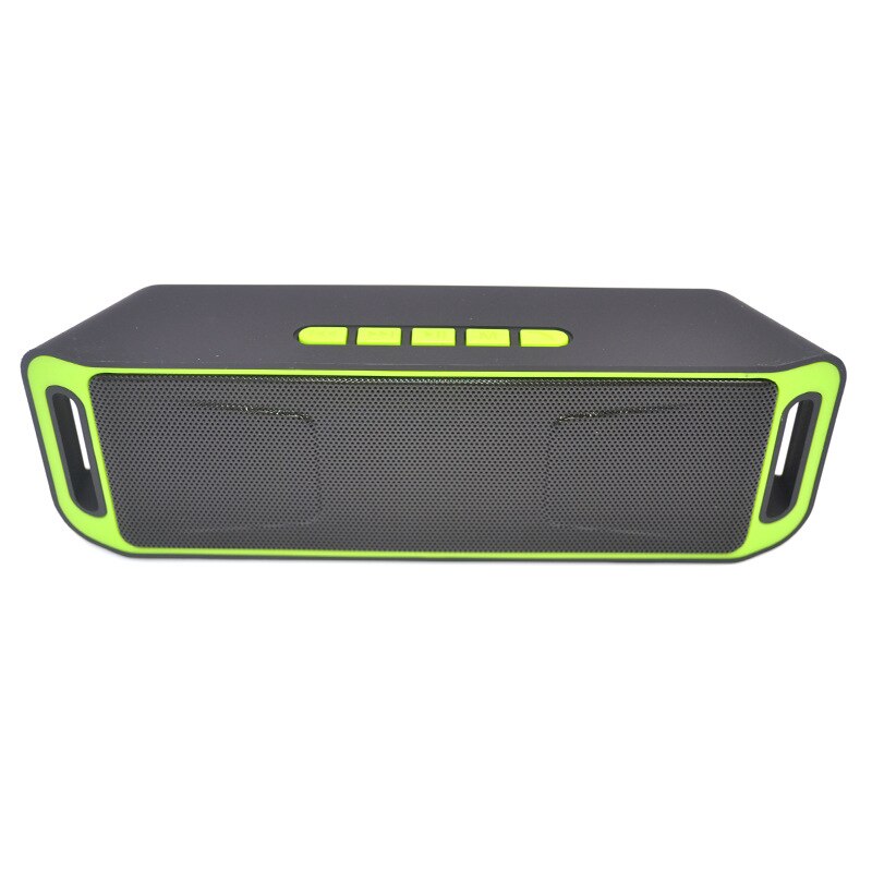 Multifunctional Portable Durable Wireless Bluetooth 4.0 Speaker TF USB FM Radio Dual Bass Sound Loudspeaker Accessories: Green