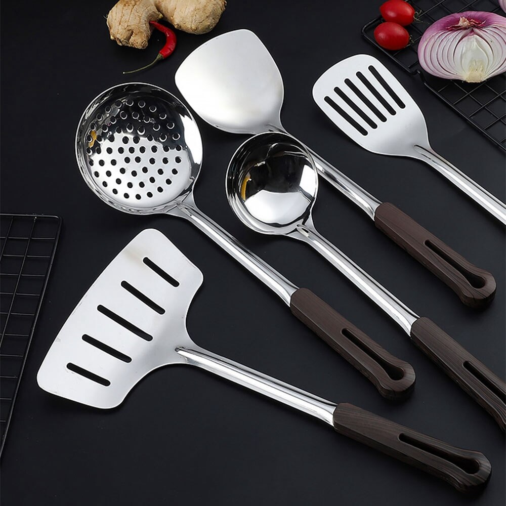 Spatula Cooking Utensils Stainless Steel Household Full Set of Colander Kitchen Utensils Kitchen Spoon Cooking Shovel Soup Spoon