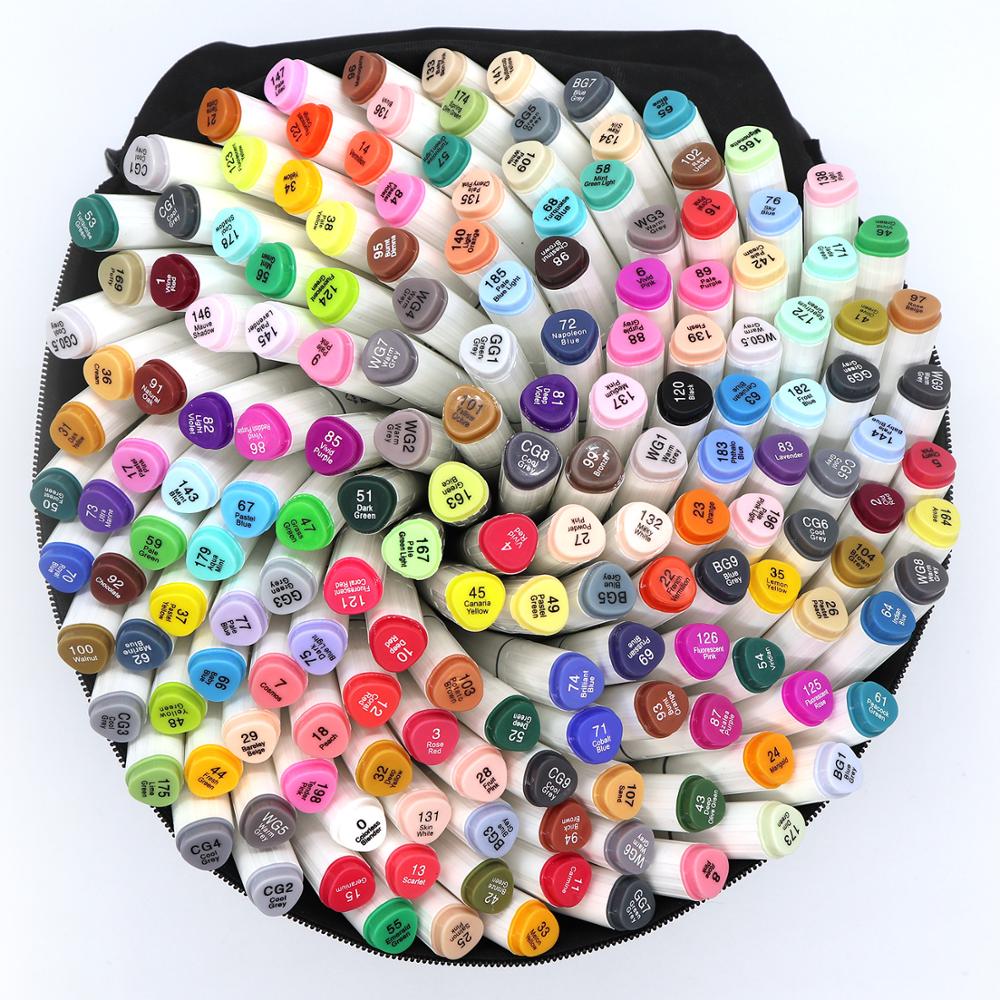 TOUCHTEN Markers 30/40/60/80 Color Sketch Art Marker Pen Double Tips Alcoholic Pen For Artist Manga Markers Art Supplies