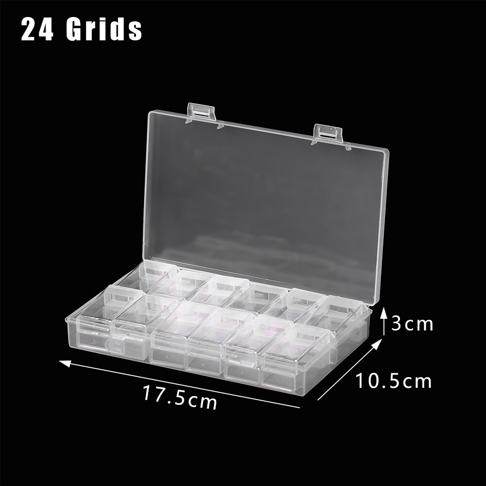 6-42 Grids Diamant Schilderen Strass Transparante Opbergdoos Met Deksel Multi Grids Sieraden Boor Collection Organisatie Case: D