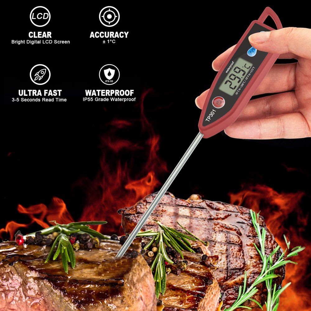 MOSEKO-termómetro Digital impermeable para carne, medidor de temperatura de alimentos para cocina, barbacoa, aceite, caramelo, leche, horno, parrilla, herramientas de cocina